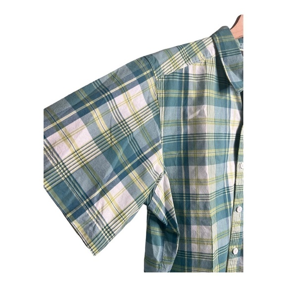 COLUMBIA Green Plaid Trail Short Sleeve Casual Button Front Shirt Size M NEW - Picture 3 of 13